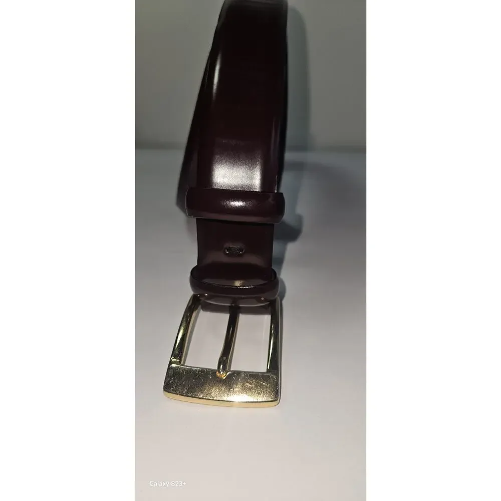 Men's Nordstrom Leather Maroon Glossy Stylish Timeless Formal Wear Belt 115/64